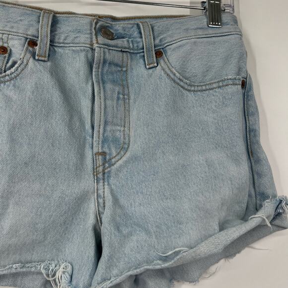 Levi’s High Rise Wedgie Denim Shorts Button Fly - Picture 2 of 7